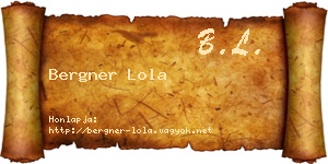 Bergner Lola névjegykártya